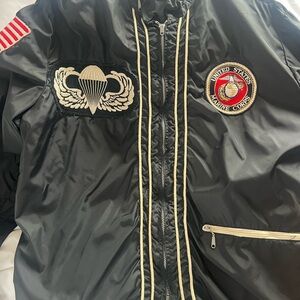 Black Military Field Jacket with Insignia